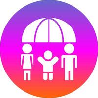 Family Health Insurance Glyph Gradient Circle Icon Design vector