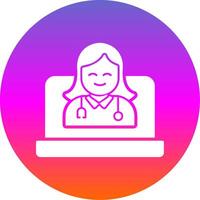 OnLine Circle Multi Circle Doctor Glyph Gradient Circle Icon Design vector