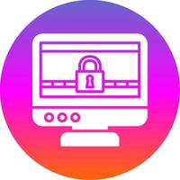 Ransomware Glyph Gradient Circle Icon Design vector