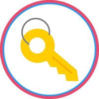 Key Flat Circle Icon vector