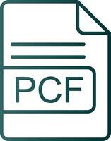 pcf archivo formato línea degradado icono vector