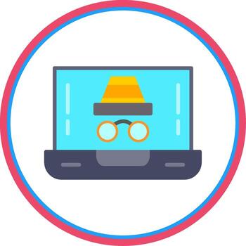 hacker plano circulo icono vector