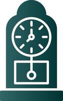 Grandfather Clock Glyph Gradient Icon vector