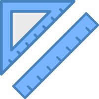 Ruler Line Filled Blue Icon vector