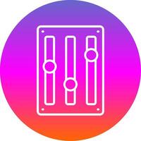 Music Adjust Line Gradient Circle Icon vector
