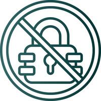 prohibido firmar línea degradado icono vector