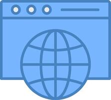 Web Browser Line Filled Blue Icon vector