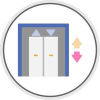 Elevator Flat Circle Icon vector