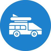 Camper Van Multi Color Circle Icon vector