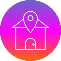 Home Location Line Gradient Circle Icon vector