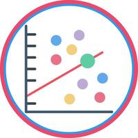 Scatter Graph Flat Circle Icon vector