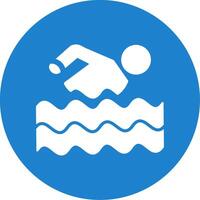 Swimming Multi Color Circle Icon vector