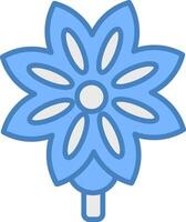 Anise Line Filled Blue Icon vector