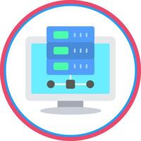 Computer Flat Circle Icon vector