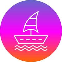 Sailing Boat Line Gradient Circle Icon vector