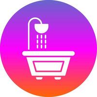 Bathtub Glyph Gradient Circle Icon Design vector