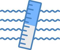 Ruler Line Filled Blue Icon vector