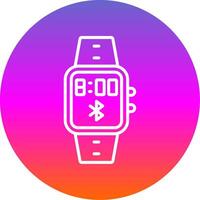 Bluetooth Line Gradient Circle Icon vector