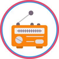 Radio Flat Circle Icon vector