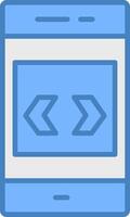 Arrow Line Filled Blue Icon vector