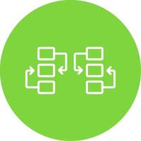 Flow Chart Multi Color Circle Icon vector