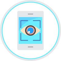 Eye Recognition Flat Circle Icon vector
