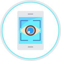 Eye Recognition Flat Circle Icon vector
