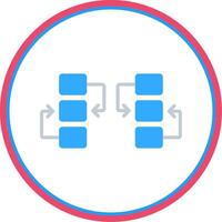 Flow Chart Flat Circle Icon vector