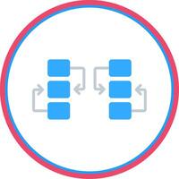 Flow Chart Flat Circle Icon vector