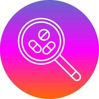 Search For Drugs Line Gradient Circle Icon vector