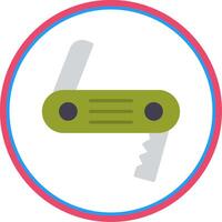 Swiss Army Knife Flat Circle Icon vector