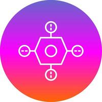 Drone Line Gradient Circle Icon vector