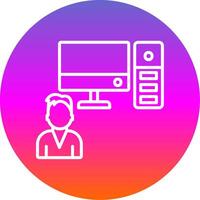 System Worker Line Gradient Circle Icon vector