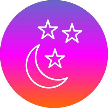 Half Moon Line Gradient Circle Icon vector