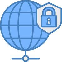 Global Security Line Filled Blue Icon vector