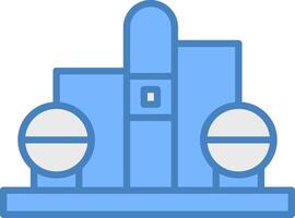 Refinery Line Filled Blue Icon vector