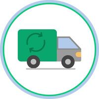 Garbage Truck Flat Circle Icon vector