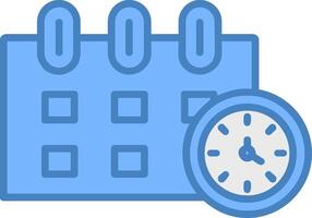 Time Management Line Filled Blue Icon vector