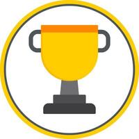 Trophy Flat Circle Icon vector