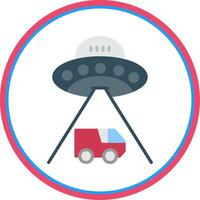 Ufo Flat Circle Icon vector