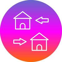 Change Of Housing Line Gradient Circle Icon vector