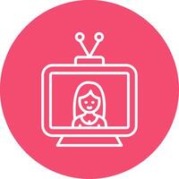 Television Multi Color Circle Icon vector