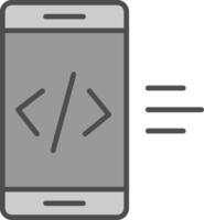App Development Line Filled Greyscale Icon Design vector