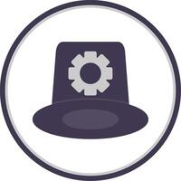 Whitehat Flat Circle Icon vector