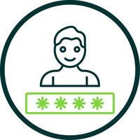 Account Password Line Circle Icon Design vector