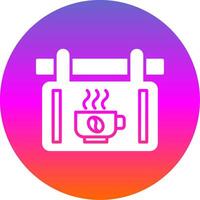 café señalización glifo degradado circulo icono diseño vector