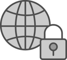Internet Security Line Filled Greyscale Icon Design vector
