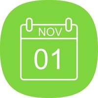 November Line Curve Icon Design vector