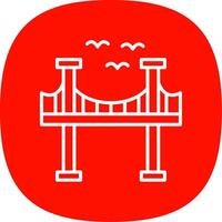 puente línea curva icono diseño vector