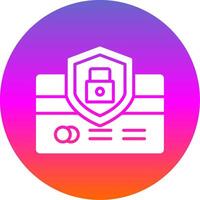 Credit Card Security Glyph Gradient Circle Icon Design vector